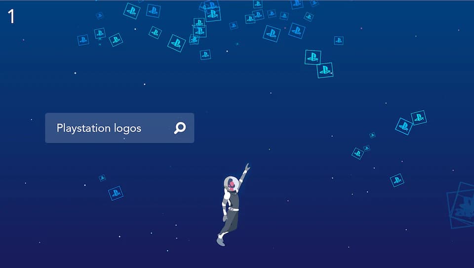 A production frame showing the finished visual language of the PlayStation campaign.